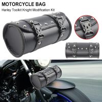 Motorcycle Cruiser Tool Bag Fork Barrel Shape Handlebar Front Fork Bag Black Saddlebags for Motorcycle Pannier Saddle Bags Tools Picture Hangers Hooks