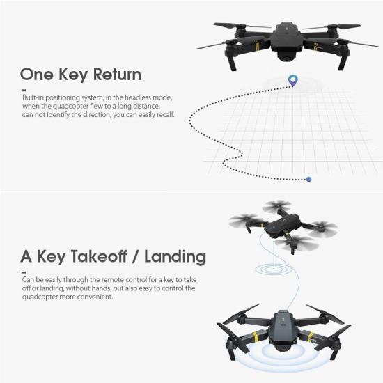 Flycam drone-máy bay điều khiển từ xa gắn camera e58 kết nối wifi quay - ảnh sản phẩm 8