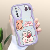 Kingsons เคสสำหรับ Realme 6 6i 6 Pro 7 7i 7 Pro 8 5G น้ำมันครีมกระต่ายและหมีเคสโทรศัพท์พื้นขอบคลื่นเคสป้องกันซิลิโคนนิ่ม