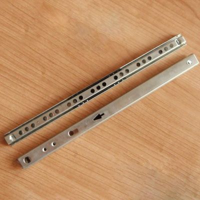 1Pair Drawer Steel Ball Rail Slide Drawer Slide Ball Guide Two Sections 17mm Wide Steel Fold Furniture Hardware Fittings 03