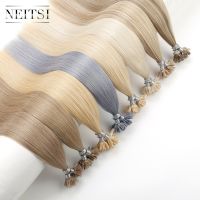 Neitsi Double Drawn Straight Remy 100 Human Fusion Hair Nail U Tip Pre Bonded Keratin Capsules Hair Extensions 16" 20" 24" 28"