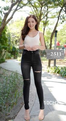 👖2511 Vintage Denim Jeans by Araya กางเกงยีนส์ ผญ กางเกงยีนส์เอวสูง กางเกงยีนส์ผู้หญิง กางเกงยีนส์ กางเกงยีนส์ยืด เอวสูง สีดำแต่งขาด เนื้อผ้านิ่มใส่สบาย เข้ารูปเป๊ะเว่อร์ ทรงสวย ขาเรียว