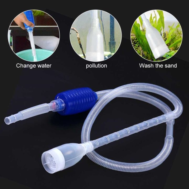 Aquarium Siphon Fish Tank Syphon Vacuum Cleaner Pump Semi-Automatic Water  Change