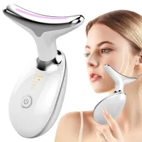 Neck Face Beauty Device 3 Color LED Photon Therapy Skin Tighten Reduce Double Chin Anti Wrinkle Remove Neck Lift Skin Care Tools