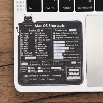 Apple MacBook Pro/air/imac Shortcuts Durable Vinyl Sticker Mac OS