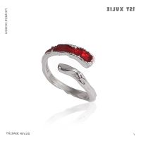 ✧✚ 1 original stxulie sterling silver ring niche design asymmetrical cold wind benmingnian red dark rings for men and women