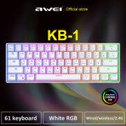 KB-1 Awei Bàn phím 61key Có Dây Không Dây 2.4G Xanh Dương