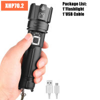 Super Bright XHP90.2 LED Flashlight NEW 26650 USB Rechargeable XHP70 Tactical Light 18650 Zoom Camp Waterproof Torch