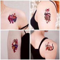 【YF】 40 Pieces 8.5cmx9.6cm Ins Japanese Style Cat Temporary Fake Tattoo Stickers for Lucky Women and Men