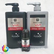 Combo Dầu Gội 650g + Sữa Tắm 650g + Lăn Romano VIP Passion 50ml