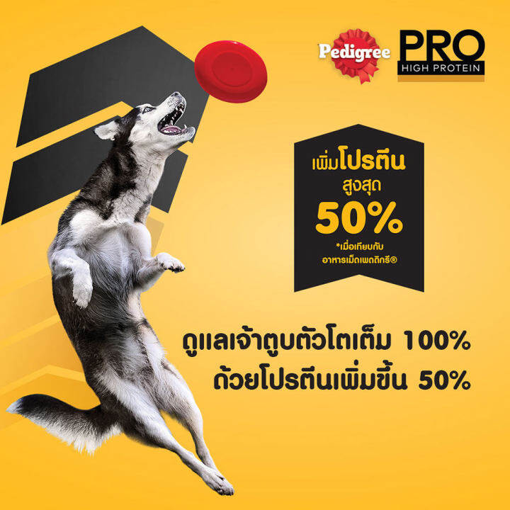 อาหารเม็ดสุนัข-pedigree-pro-เพิ่มโปรตีนมากกว่าเดิม-สุขภาพแข็งแรง-สำหรับทุกสายพันธุ์-1-3-1-5kg-สูตรที่ดีที่สุดที่pedigree-pro-เคยทำมา