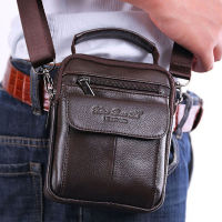 Mens Cowhide Leather Messenger Shoulder Cross Body Bag Pouch Waist Fanny Belt Hip Bum Male Tote HandBag Purse Handbags