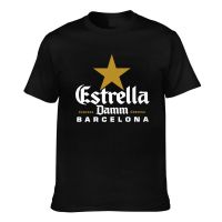 Novelty Tshirts Estrella Damm Barcelona Funny Pattern Printed Tee