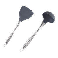 Non-Stick ซิลิโคน Hollow ยาว Handle Spatula ช้อนครัว Handing Hole Design ทนต่ออุณหภูมิสูงเครื่องมือทำอาหาร