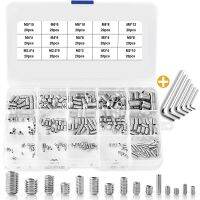 □▨ 300 Piece M2.5/M3/M4/M5/M6/M8 Socket Set Screw Combo Kit with Allen Driver 304 Stainless Steel (Metric)