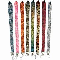 1pc Mobile Phone Straps Fashion Classic Leopard ID Holders Work Pass Card Lanyards Cellphone Name Badges Neck Strap with Keyring