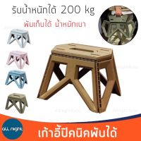 เก้าอี้ปิกนิค เก้าอี้พลาสติก เก้าอี้พับได้ รับน้ำหนักได้ 200 kg หลายสี 2 ขนาด น้ำหนักเบา พกพาสะดวก