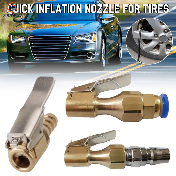 Lock on Tire Inflator Chuck Closed Flow HeavyDuty Locking Air Chucks