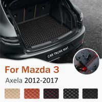 สำหรับ Mazda 3 Axela 2012-2017ลำต้นเสื่อปูพื้นไลเนอร์กระบะแผ่นรองเท้าบูทแผ่นรองกระโปรงหลังรถรถลำเลียงลำต้นอุปกรณ์เสริม2013 2014 2015 2016