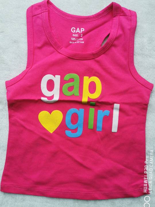 GAP : เสื้อกล้ามติดโลโก้ gap girl เนื้อผ้าเด้งนิดๆ นิ่มค่ะ มี 6 สี Size : 1-7y