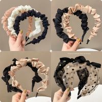 【CC】 Korean Hairbands for Woman Hair Accessories Color Pleated Headband 2021 Fashion Designer Bands