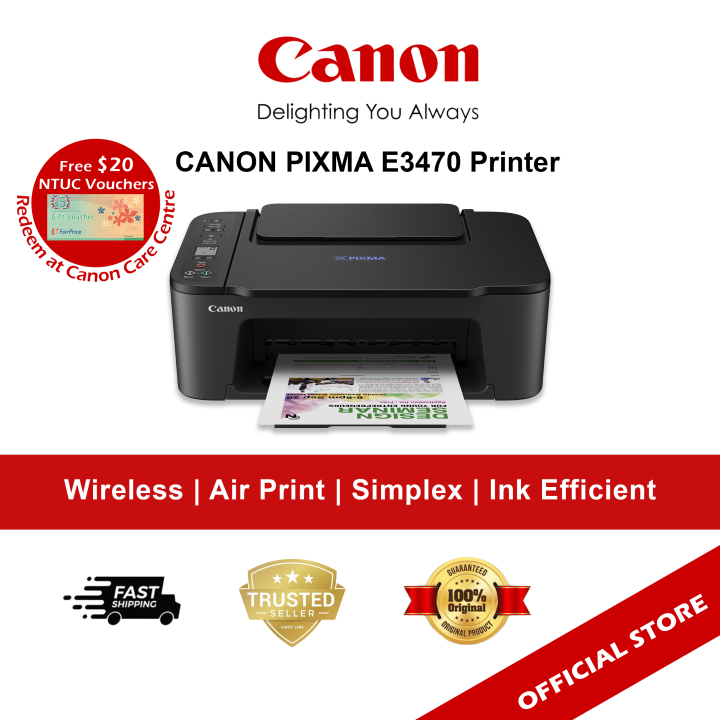Canon Pixma E3470 Inkjet Printer Lazada Singapore 1889