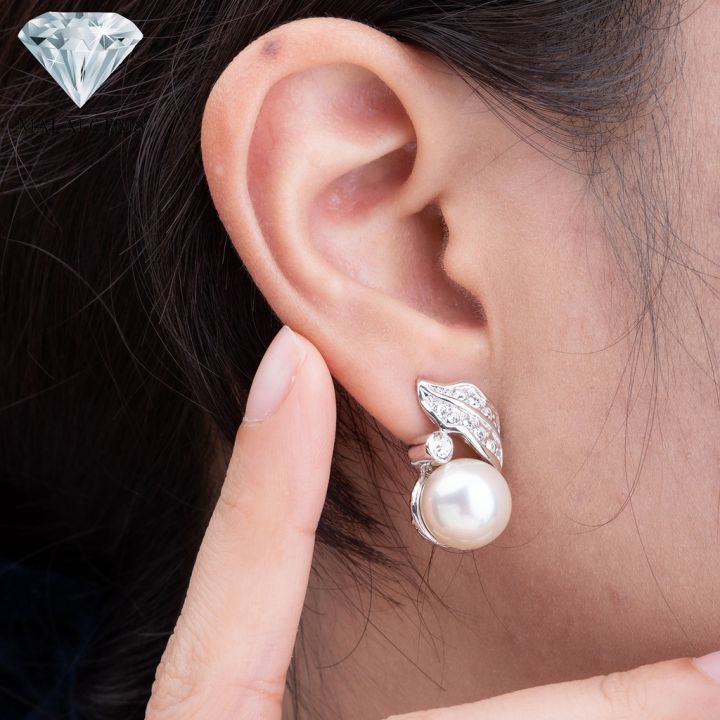 malai-gems-ต่างหูมุก-เงินแท้-silver-925-เพชรสวิส-cz-เคลือบทองคำขาว-รุ่น-11003365-แถมกล่อง-ต่างหูเพชร-ต่างหูเงินแท้