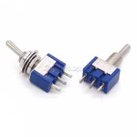 10ชิ้น Mts-103 3-Pin เปิด-ปิด6a 125V 3a250vac สวิทช์สลับมินิสีฟ้า