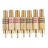 7 Pcs Solderless Metal Spring Male RCA Plug Audio Connector Adapter