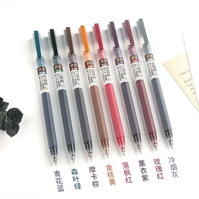 Haile 8Pcs Vintage Colored Gel Pens Set 0.5mm Large-capacity Quick-drying Ballpoint Pen For Cute Journal School Stationary
