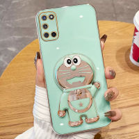 Shmily แฟชั่น DingDong เคสโทรศัพท์ยืนแมวสำหรับ OPPO A93 A91 4G Reno4 A1K A94 F Reno5 F หรูหราหรูหราเคสโทรศัพท์ซิลิโคนนิ่มกันกระแทก