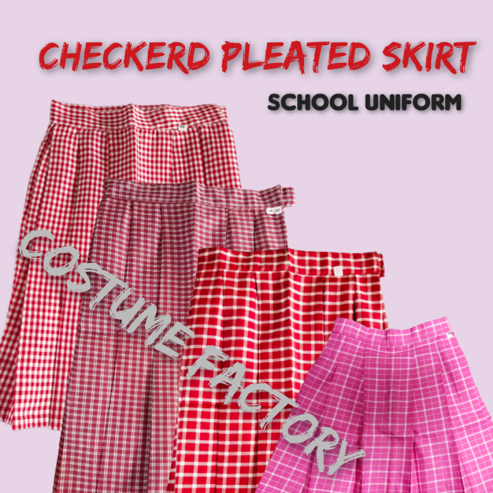 1cf SCHOOL UNIFROM CHECKERD PLEATED SKIRT// WASH AND WEAR// SKIRT ...