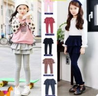 เลกกิ้งกระโปรงเด็ก ในระบาย2 ชั้น เลกกิ้งเด็ก legging for girls