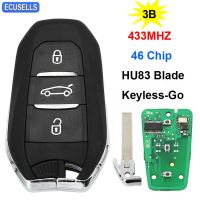 【✱2023 HOT✱】 haokao5 Keyless-Go 3ปุ่ม Ds กุญแจรีโมตอัจฉริยะ433Mhz 46ชิปสำหรับ Peugeot 208 308 508 3008 5008สำหรับ Citroen C4กับกุญแจฉุกเฉิน Hu83