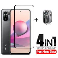 4-In-1สำหรับ Xiaomi Redmi Note กระจก10 S สำหรับ Redmi Note 10 S ฟิล์มกันรอยแบบเต็มปกป้องหน้าจอสำหรับ Redmi Note 11 10เลนส์มืออาชีพแก้ว