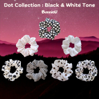 ยางมัดผมแฮนด์เมด ลายจุด Dot Collection (Black &amp; White Tone)