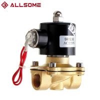 ALLSOME 1/2 3/4 1 นิ้ว AC220V โซลินอยด์วาล์วไฟฟ้านิวเมติกวาล์วสำหรับน้ำอากาศแก๊สวาล์วอากาศทองเหลืองทนทาน CJ010-LUIZU STORE