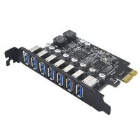 USB3.2 GEN1 19PIN PCI-E PCI Express to 7 Ports USB 3.2 Expansion Adapter Card Spare Parts Accessories for WINXP/WIN7/8/ 10/11 /LINUX