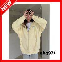 qkq971 เสื้อกันหนาวเสื้อสเวตเตอร์ถัก Apricot Hooded ผู้หญิงฤดูใบไม้ร่วงบางส่วน Plus กำมะหยี่หนาส่วนด้านบนใหม่หลวมขนาดใหญ่สบายๆนักเรียนทุกวันแฟชั่น