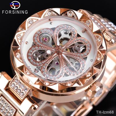 ⌚ นาฬิกา Ms forsining fashion leisure diamond waterproof hollow out mechanical automatic mechanical watches