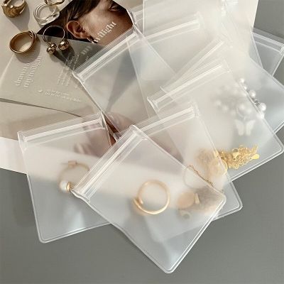 Waterproof EVA 10Pcs Transparent Frosted Small Zipper Plastic Bags Jewelry Gift Storage Bag Packaging Clear Self Sealing Pouches Food Storage Dispense