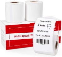 Phomemo 3 Rolls M110 M200 M220 Thermal Paper Black on White 40x80mm Multi-Purpose Square Self-Adhesive Label 100 Labels/Roll Exterior Mirrors