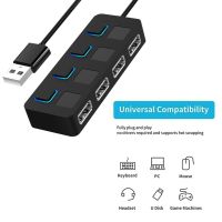 {Bishop Belle} USB 2.0 HUB Multi USB Splitter 4พอร์ต Expander อะแดปเตอร์ไฟ USB Ultra Data Hub แฟลชไดรฟ์ USB สำหรับแล็ปท็อปพีซี