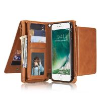 ☫ New Design For iPhone 7 Plus Multi-functional Card Holder Magnetic Wallet Flip Cover For iPhone7 Plus Retro Leather Case