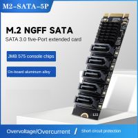 M.2 NGFF SATA to 5-Port SATA3 Expansion Card JM582 Master Chip with Aluminum Alloy Heat Sink Drive Free Support SATA PM