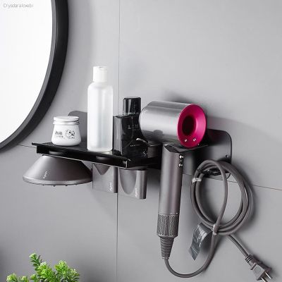 ◑ Hair Dryer Holder Black Space Aluminum Bathroom Organizing Rack Dyson Hair Dryer Shelf Supersonic Hair Dryer Storage Racks