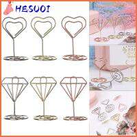 HESUOI 1/5PCS โรแมนติก มินิ ที่หนีบกระดาษ โรสโกลด์ ตกแต่งเดสก์ท็อป อุปกรณ์จัดงานแต่งงาน คลิปรูปภาพ ที่หนีบขาตั้ง บัตรสถานที่ ผู้ถือหมายเลขตาราง