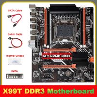 X99 Motherboard+SATA Cable+Switch Cable+Baffle+Thermal Grease LGA2011 V3 M.2 NVME NGFF Support DDR3 4X16G Motherboard