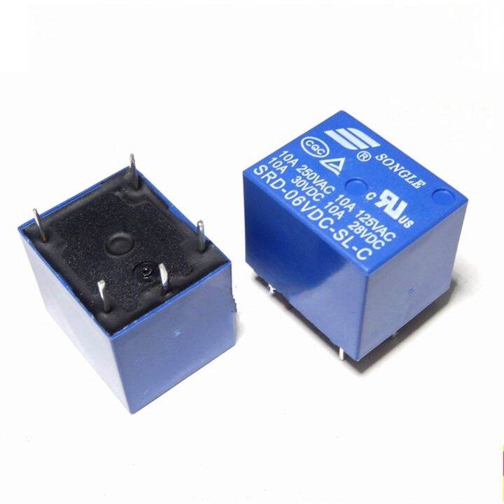 50pcs-6-v-dc-power-relay-srd-06vdc-sl-c-srd-6vdc-sl-c-t73-6v-10a-250vac-5pin-pcb-type-relay-new-and-original-in-stock