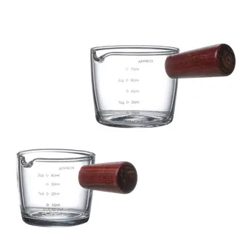 Double Spouts Milk Cup Clear Shot Glasses Espresso Parts 70ml with